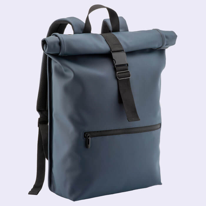 Μπλε σκούρο aδιάβροχο laptop backpack με ατάκα