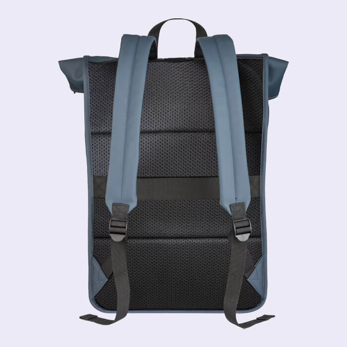 Μπλε σκούρο aδιάβροχο laptop backpack με ατάκα