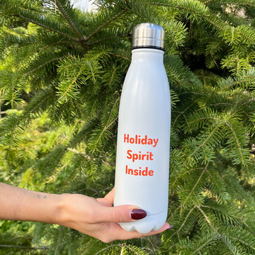 Άσπρο προσωποποιημένο stainless μπουκάλι θερμός 500ml με ατάκα ή όνομα