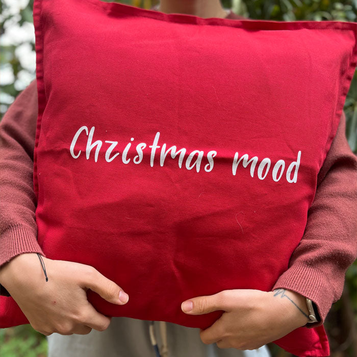 Κόκκινο προσωποποιημένο μαξιλάρι με όνομα ή ατάκα