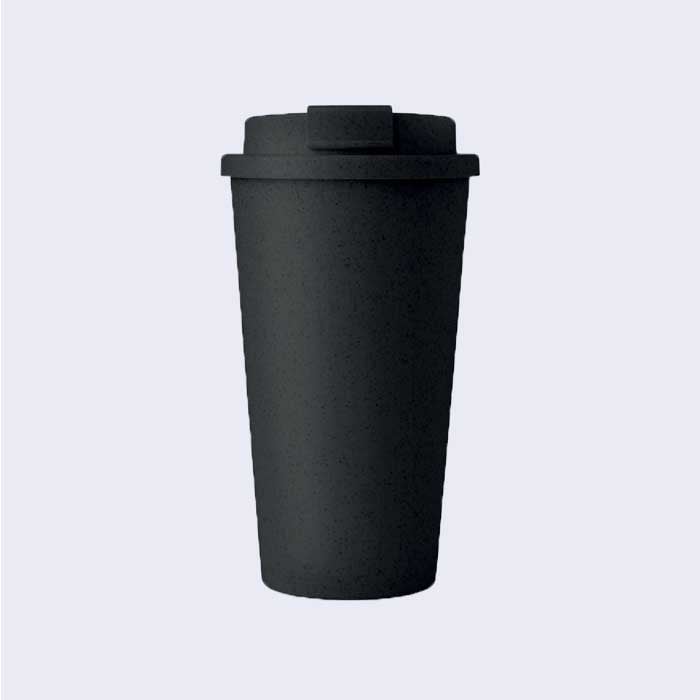 Μαύρο διπλότοιχο επαναχρησιμοποιούμενο ποτήρι καφέ 475ml με όνομα ή ατάκα