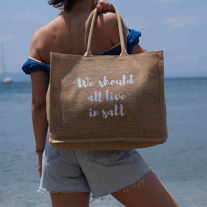 personalised τσάντα παραλίας για το καλοκαίρι. Πρόσθεσε ατάκα ή όνομα