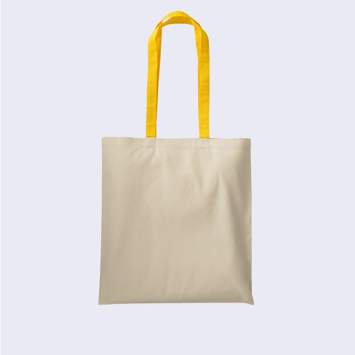 Φτιάξε tote bag με χρωματιστά χερούλια με λογότυπο (Min 10 κομμάτια)