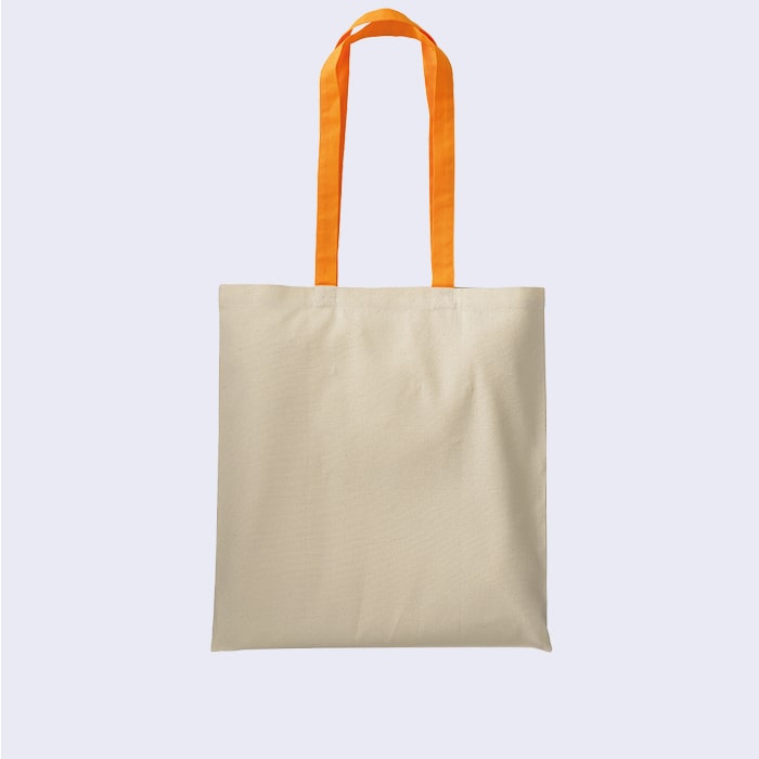 Φτιάξε tote bag με χρωματιστά χερούλια με λογότυπο (Min 10 κομμάτια)