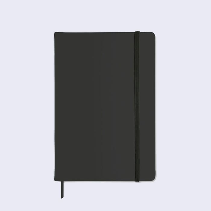 Μαύρη προσωποποιημένη ατζέντα Α5, 96 σελίδες με γραμμές με όνομα ή ατάκα