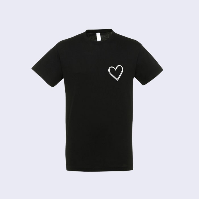 Unisex tshirt με σχέδιο καρδιάς