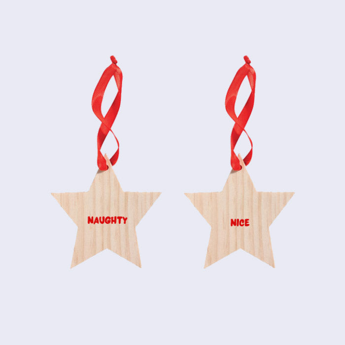 σετ 2 ξύλινα Χριστουγεννιάτικα αστέρια με ατάκα